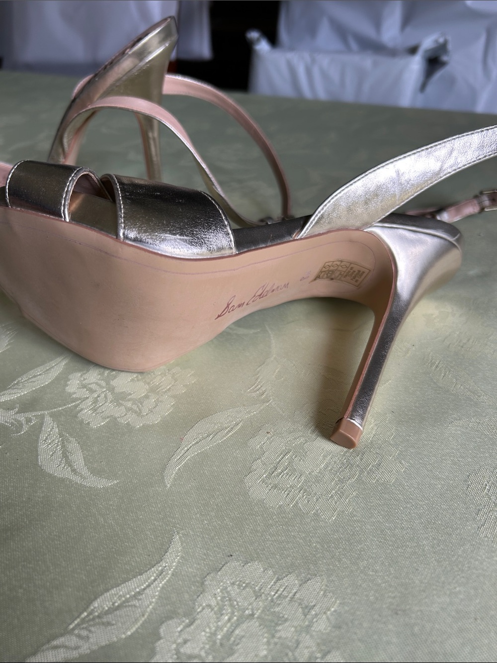 Sam Edelman Gold Metallic Strappy Stiletto Sandals - Picture 4 of 7
